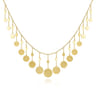 14K Yellow Gold Necklace with Round Shape Drops