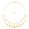 14K Yellow Gold Necklace with Round Shape Drops