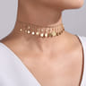 14K Yellow Gold Necklace with Round Shape Drops