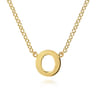 14K Yellow Gold O Initial Necklace