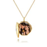 14K Yellow Gold Octagonal Locket Necklace with Diamond Star Center - 0.03 ct