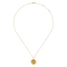 14K Yellow Gold Octagonal Locket Necklace with Diamond Star Center - 0.03 ct