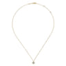 14K Yellow Gold Octagonal Pave Diamond Pendant Necklace - 0.09 ct