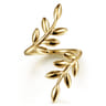 14K Yellow Gold Olive Leaf Bypass Ring