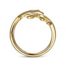14K Yellow Gold Olive Leaf Bypass Ring