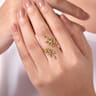 14K Yellow Gold Olive Leaf Bypass Ring
