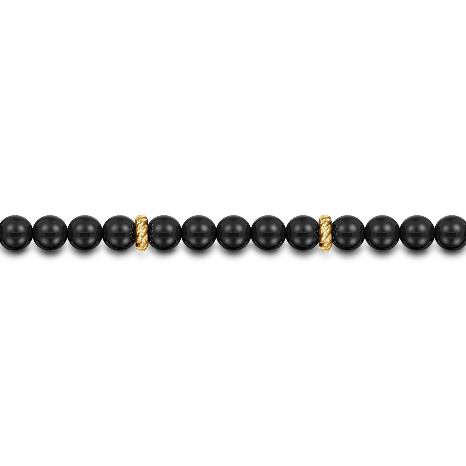 14K Yellow Gold Onyx Beaded Bracelet - Shot 2