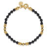 14K Yellow Gold Onyx Beads Bracelet