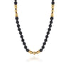 14K Yellow Gold Onyx Beads Necklace