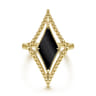 14K Yellow Gold Onyx Rhombus Bujukan Ring