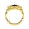 14K Yellow Gold Onyx Rhombus Bujukan Ring