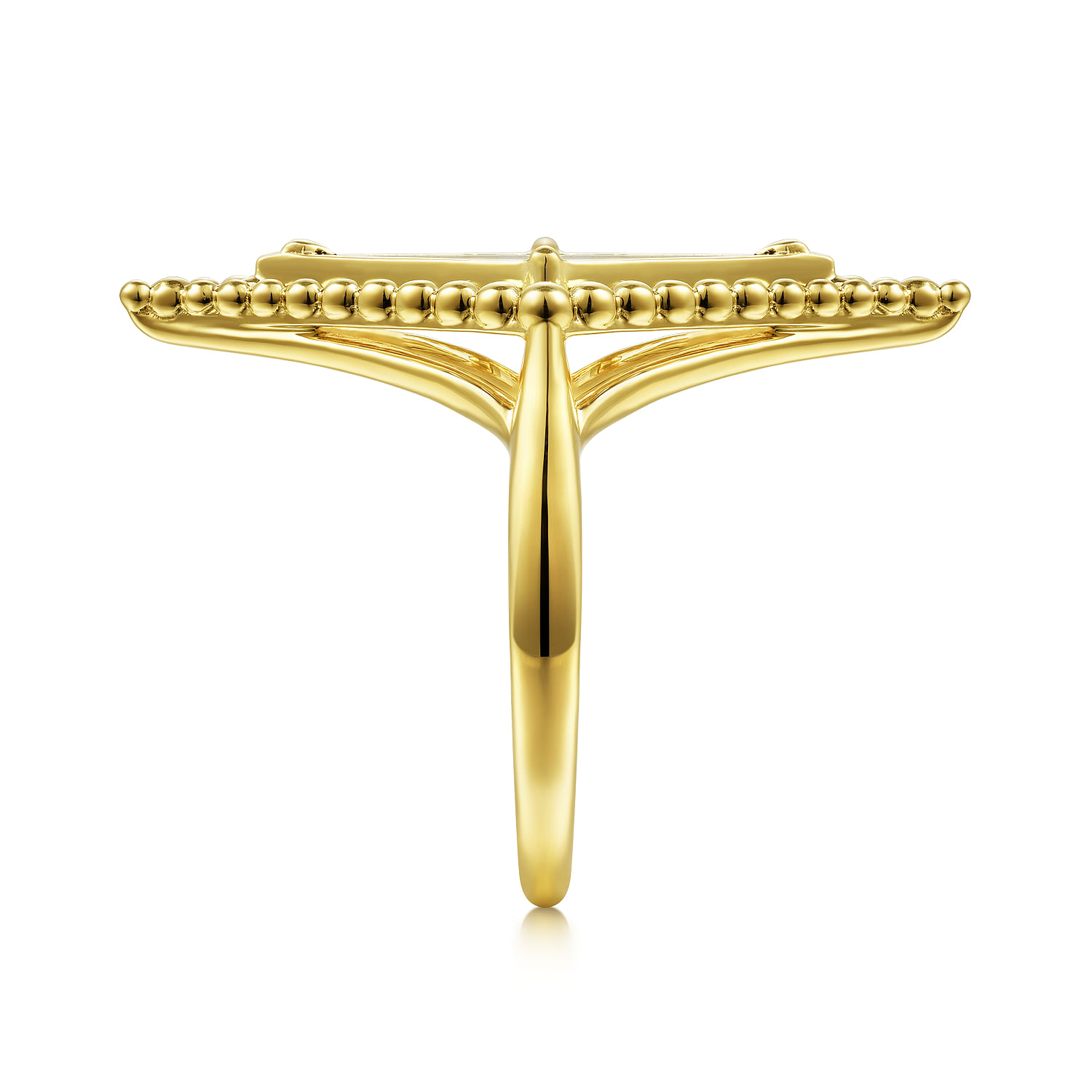 14K Yellow Gold Onyx Rhombus Bujukan Ring
