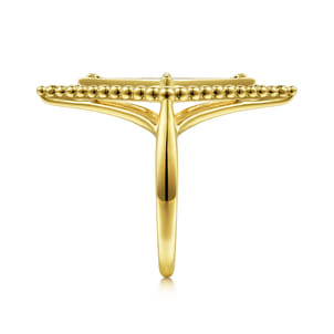 14K Yellow Gold Onyx Rhombus Bujukan Ring