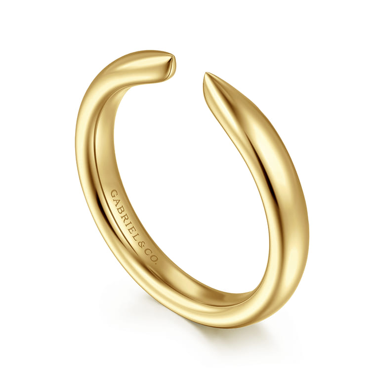 Open Ring Wedding Ring in 14k Yellow Gold with   at Gabriel & Co. - Shot 3