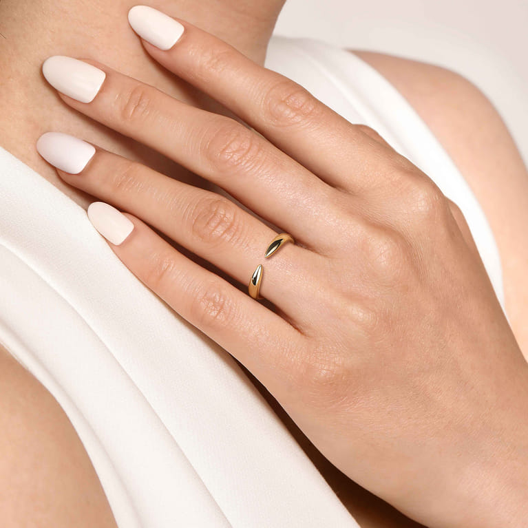 Open Ring Wedding Ring in 14k Yellow Gold with   at Gabriel & Co. - Shot 5
