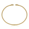 14K Yellow Gold Open Bangle with Pav¿ª Diamond Circles - 0.18 ct