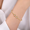 14K Yellow Gold Open Bangle with Pav¿ª Diamond Circles - 0.18 ct