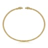 14K Yellow Gold Open Bangle with Pave Diamond Circles - 0.18 ct