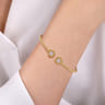 14K Yellow Gold Open Bangle with Pave Diamond Circles - 0.18 ct
