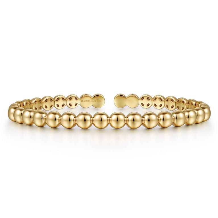 14K Yellow Gold Open Bujukan Cuff Bracelet - Shot 1