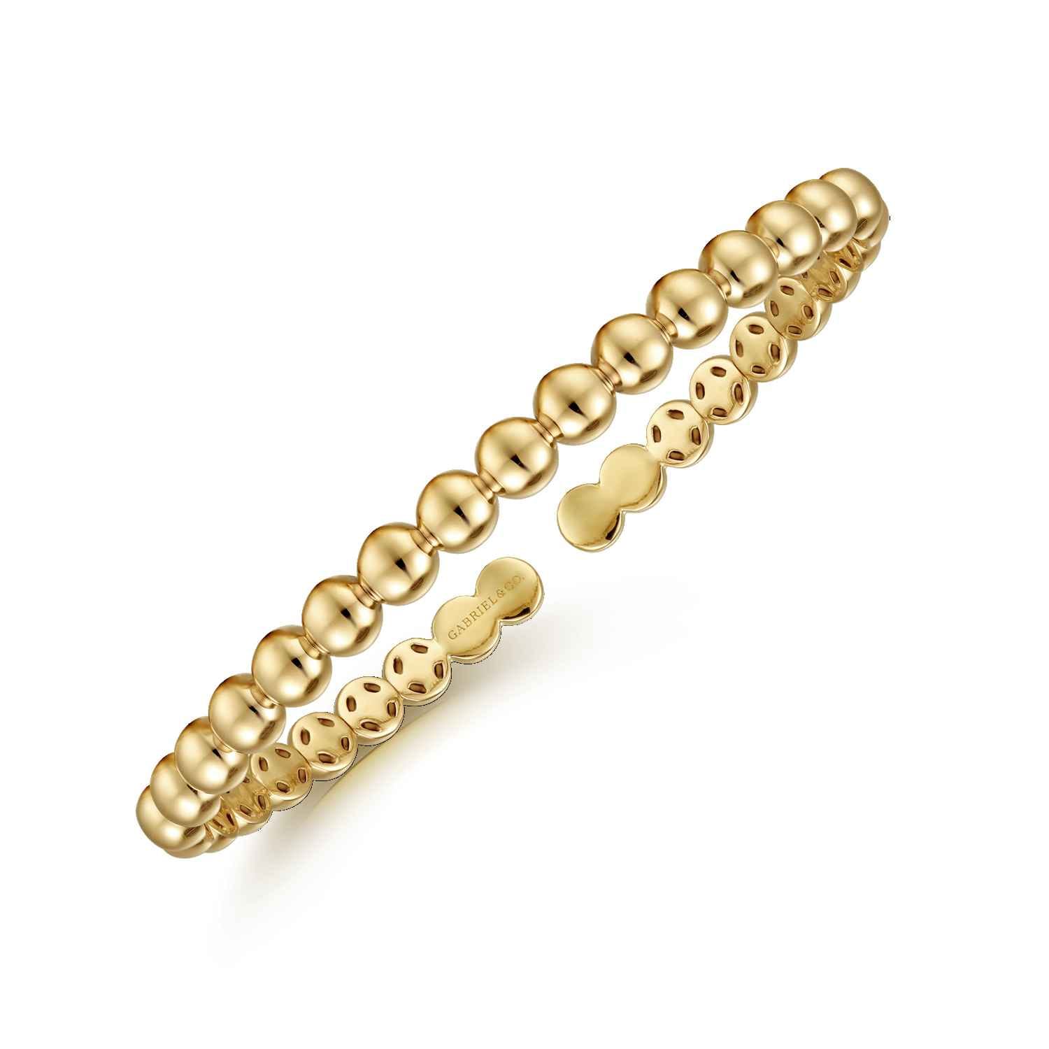 14K Yellow Gold Open Bujukan Cuff Bracelet - Shot 2