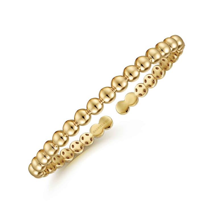 14K Yellow Gold Open Bujukan Cuff Bracelet - Shot 2