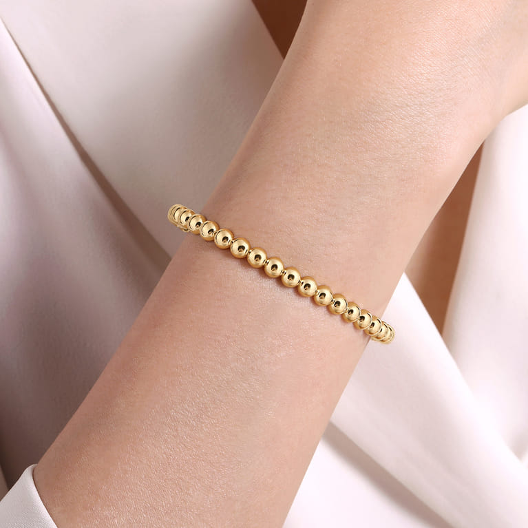 14K Yellow Gold Open Bujukan Cuff Bracelet - Shot 4