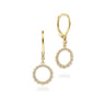 14K Yellow Gold Open Circle Diamond Drop Earrings - 0.27 ct