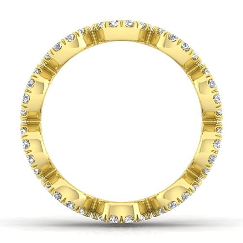 14K Yellow Gold Open Circle Diamond Eternity Ring - Shot 2