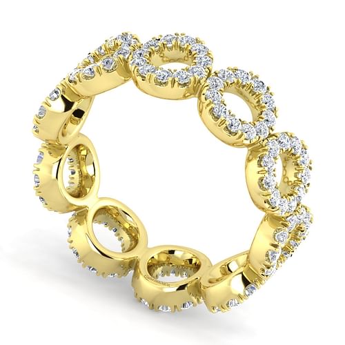 14K Yellow Gold Open Circle Diamond Eternity Ring - Shot 3
