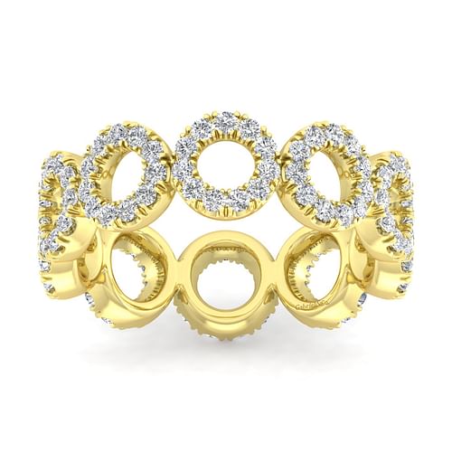 14K Yellow Gold Open Circle Diamond Eternity Ring - Shot 4
