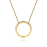 14K Yellow Gold Open Circle Pendant Necklace