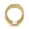 14K Yellow Gold Open Criss Crossing Twisted Rope Wide Band