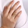 14K Yellow Gold Open Criss Crossing Twisted Rope Wide Band