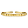 14K Yellow Gold Open Cuff Angular Cuts Square Bangle