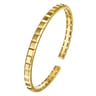 14K Yellow Gold Open Cuff Angular Cuts Square Bangle