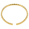 14K Yellow Gold Open Cuff Angular Cuts Square Bangle