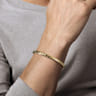 14K Yellow Gold Open Cuff Angular Cuts Square Bangle