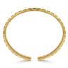 14K Yellow Gold Open Cuff Bracelet with Diamond Stations - 0.18 ct