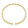 14K Yellow Gold Open Cuff Geometric Bangle