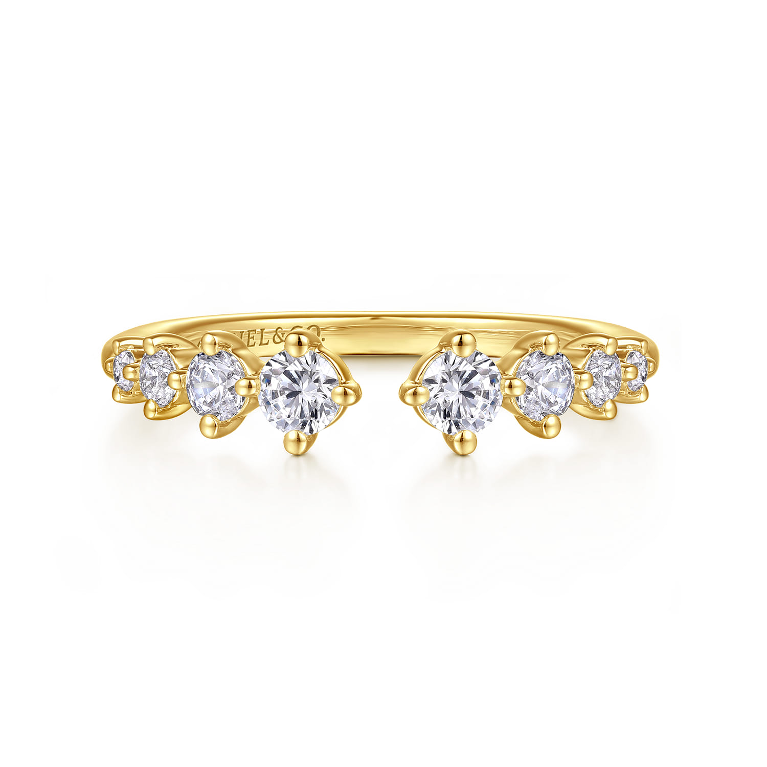 14K Yellow Gold Open Diamond Anniversary Band