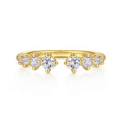14K Yellow Gold Open Diamond Anniversary Band