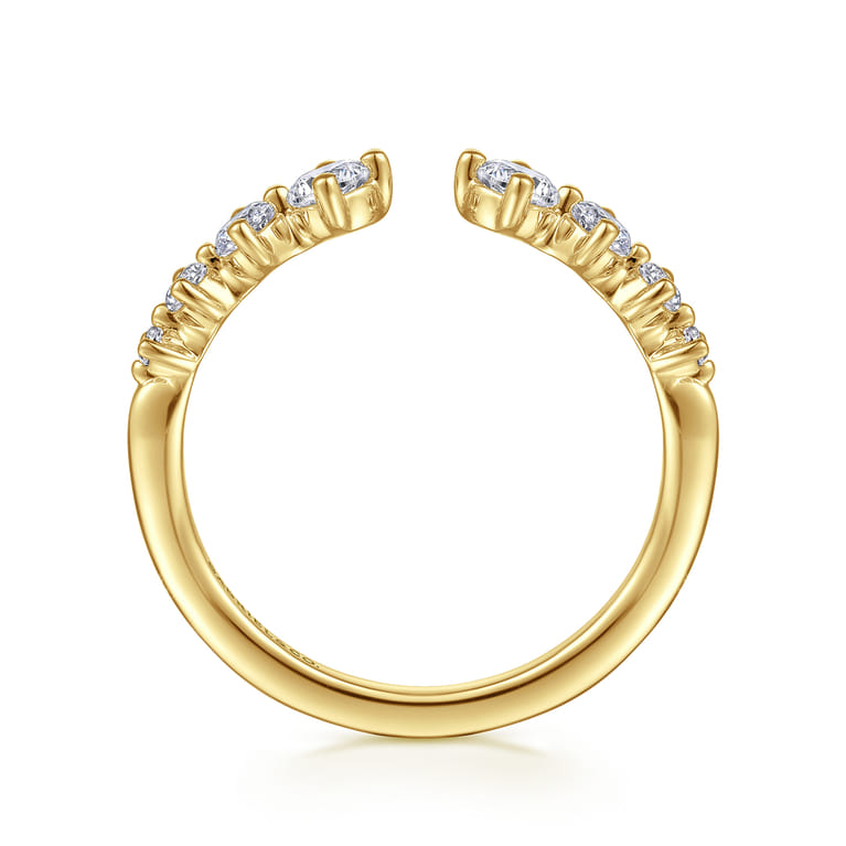 Open Ring Wedding Ring in 14k Yellow Gold with Round Natural Diamond at Gabriel & Co. - Shot 2