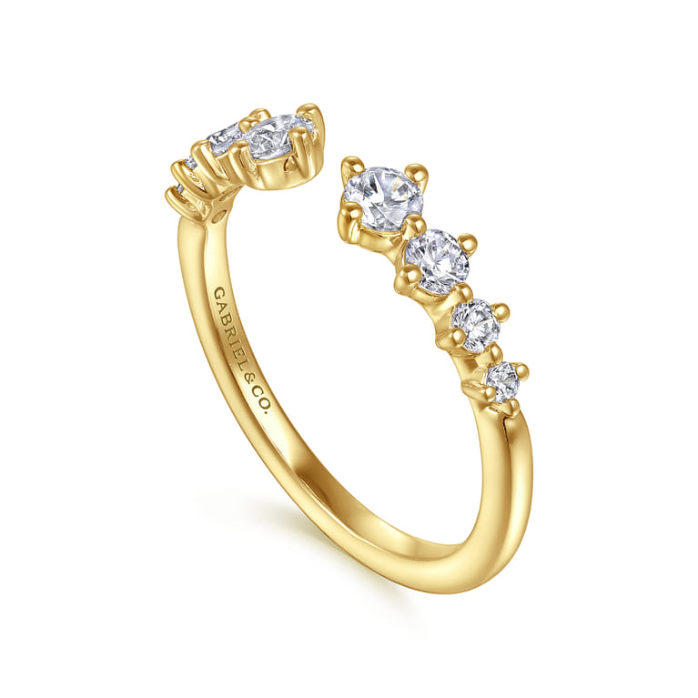 Open Ring Wedding Ring in 14k Yellow Gold with Round Natural Diamond at Gabriel & Co. - Shot 3