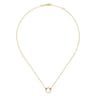 14K Yellow Gold Open Diamond Circle Pendant Necklace - 0.13 ct