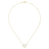 14K Yellow Gold Open Diamond Heart Pendant Necklace - 0.22 ct