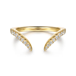 14K Yellow Gold Open Diamond Matching Wedding Band