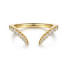 14K Yellow Gold Open Diamond Matching Wedding Band - 0.18 ct