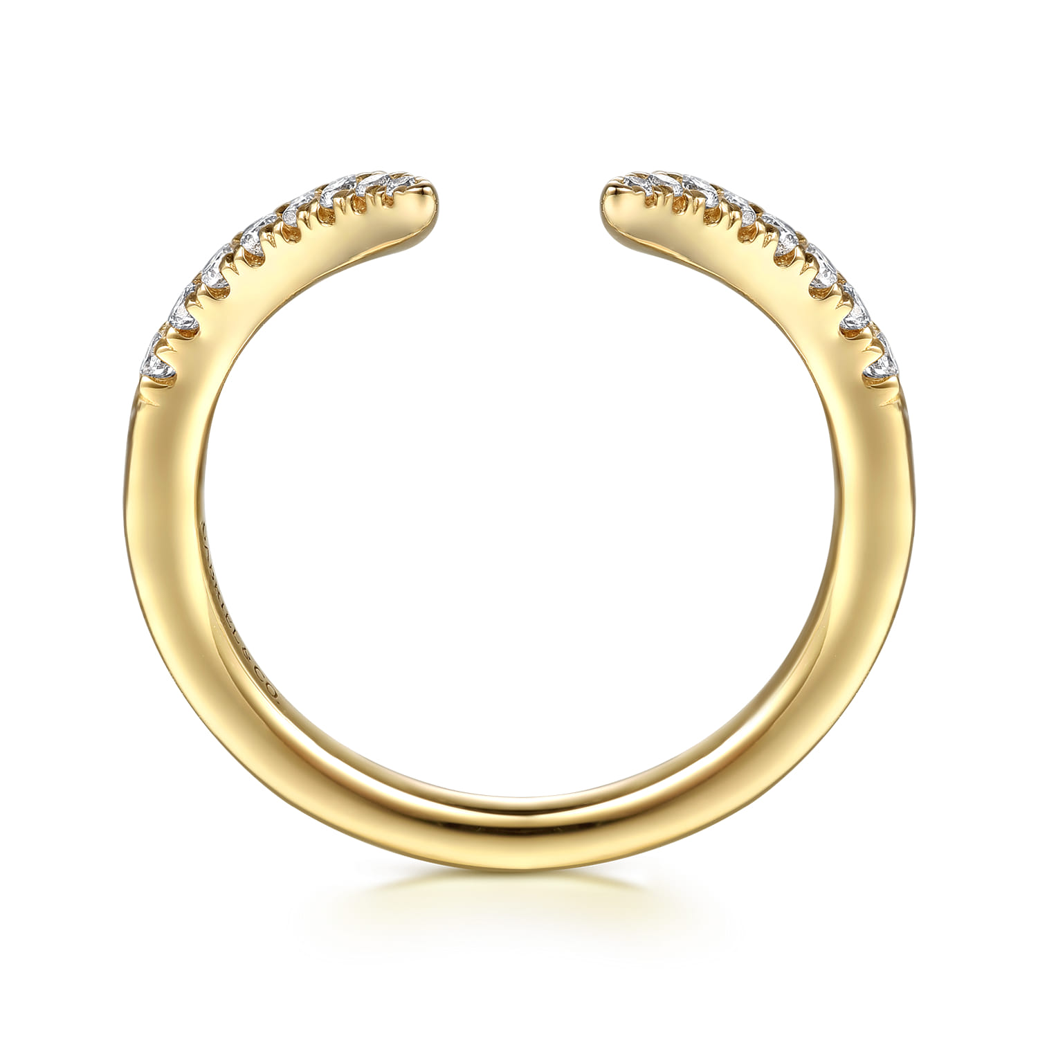 14K Yellow Gold Open Diamond Matching Wedding Band - 0.18 ct - Shot 2
