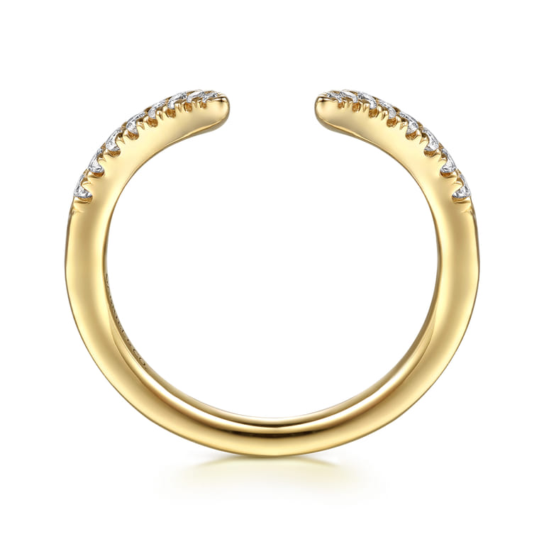 14K Yellow Gold Open Diamond Matching Wedding Band - 0.18 ct - Shot 2
